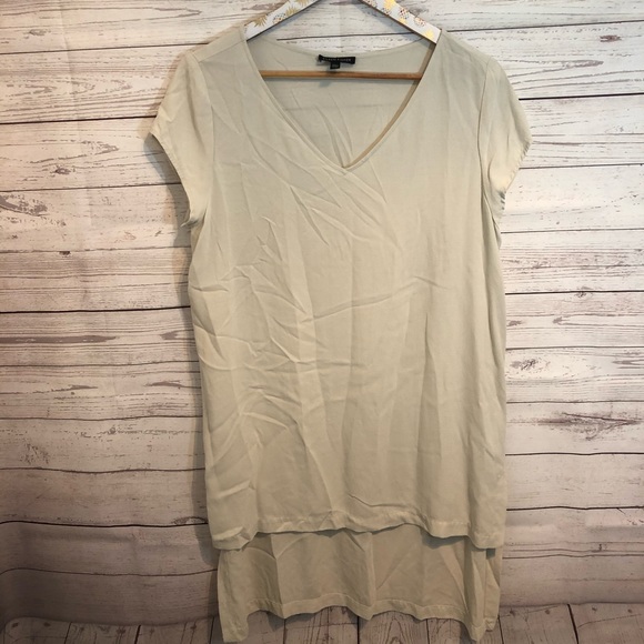 Eileen Fisher High Low V Neck silk tunic - Picture 2 of 5